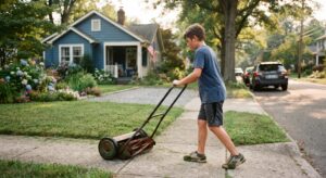 mowing lawns for elderly neighbors