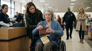 mother in a wheelchair