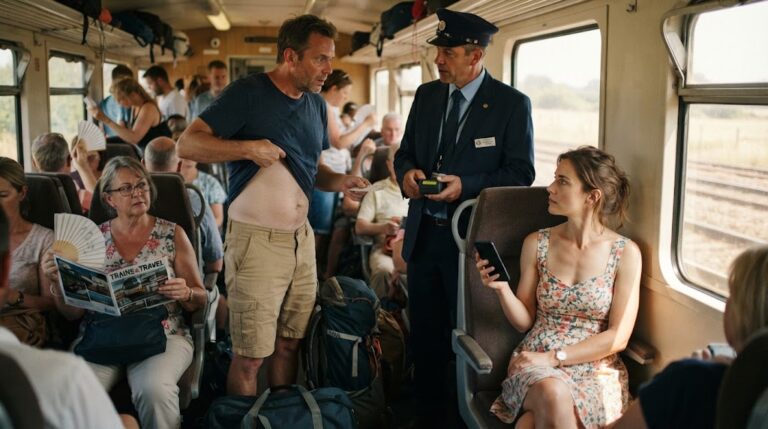 rude train passenger